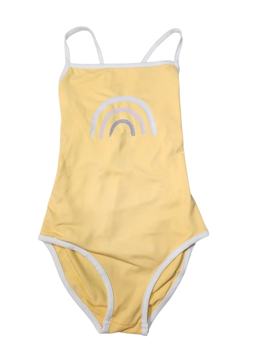 The Sunday Collective Girls Yellow One-Piece Swimsuit Classic Preppy Sustainable